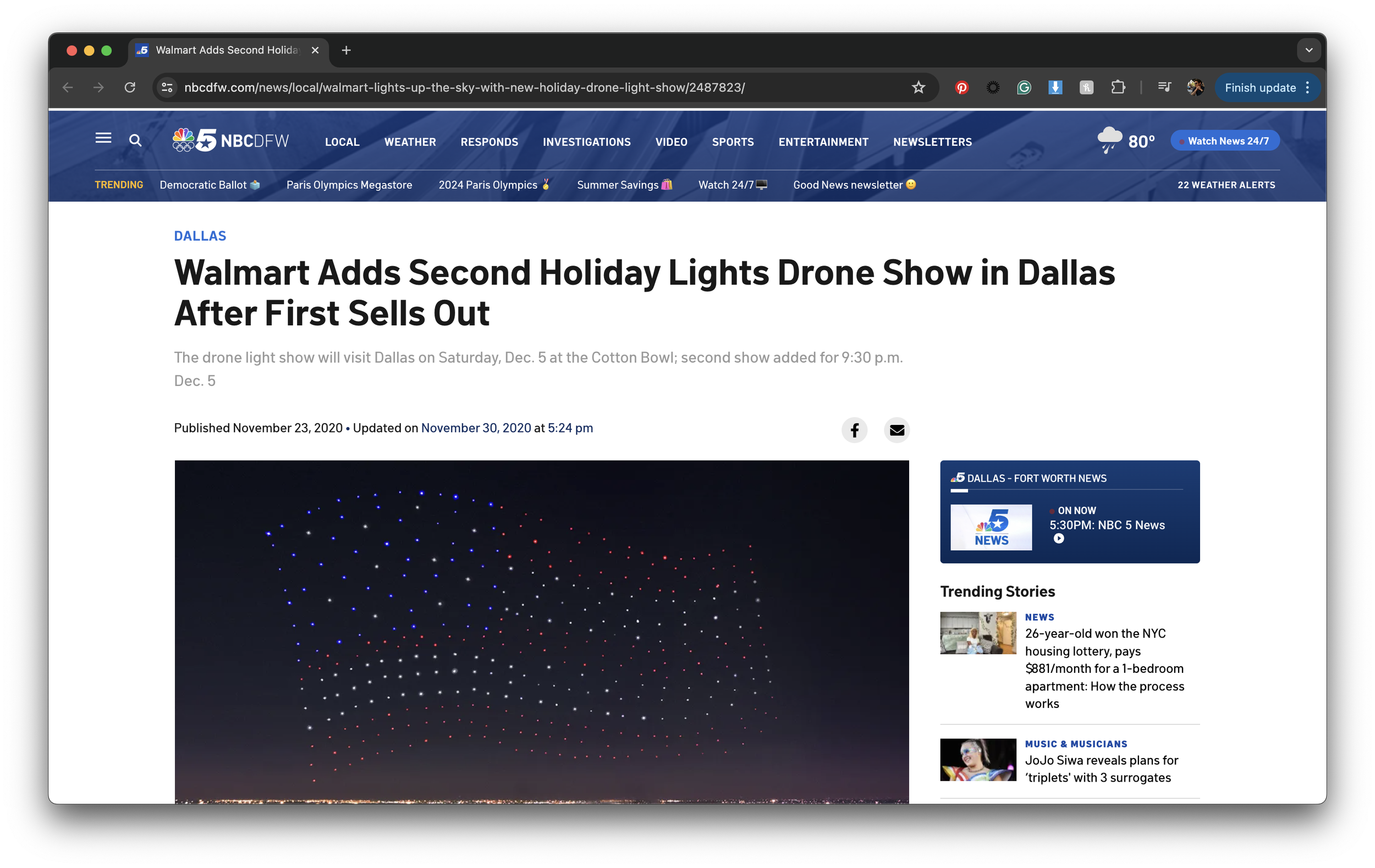Walmart Holiday Drone Tour original campaign image