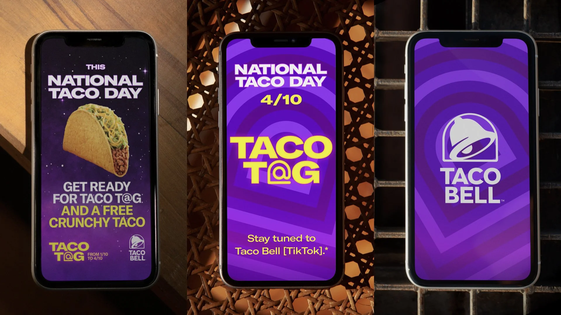 Taco T@g phone campaign screens