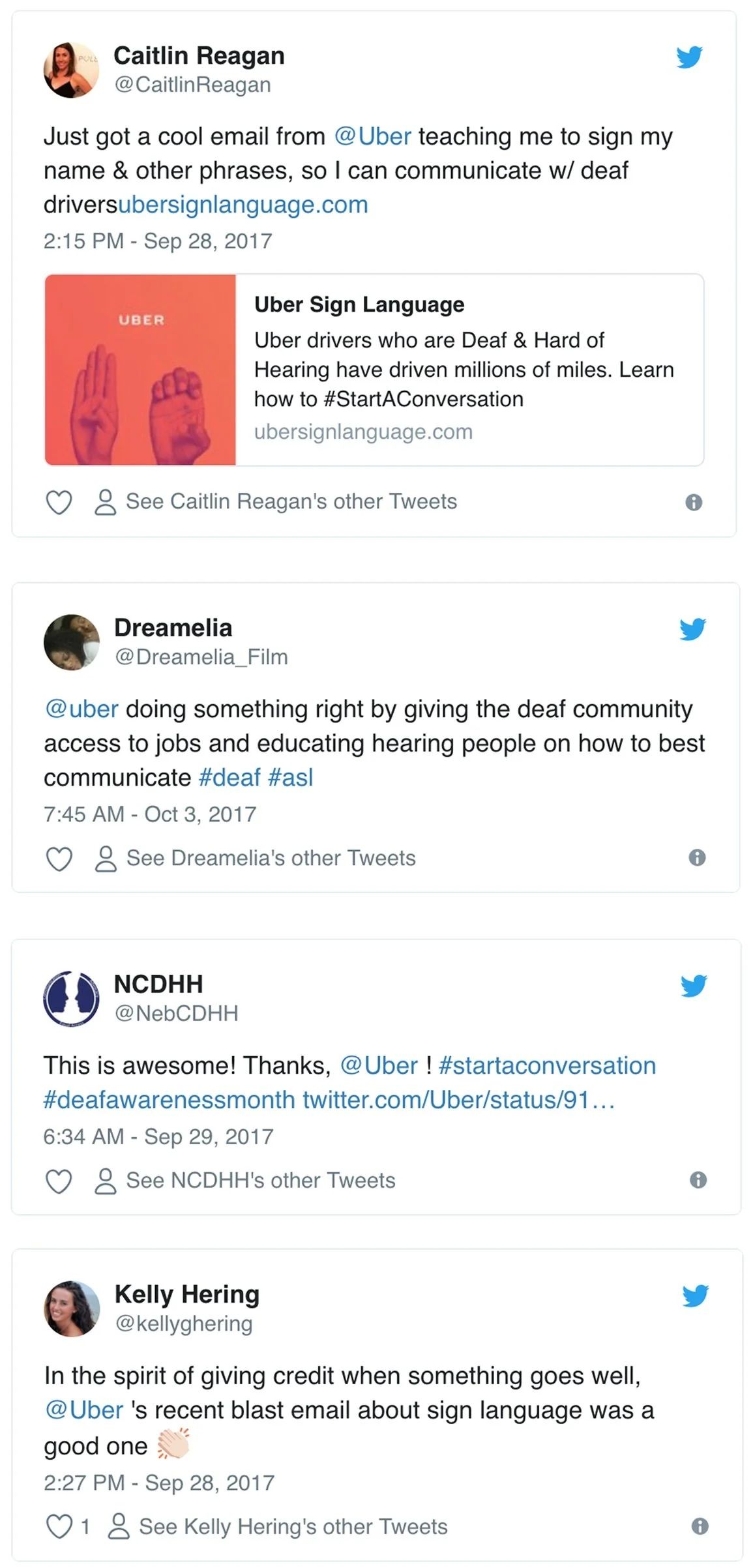 Social responses to Uber Sign Language