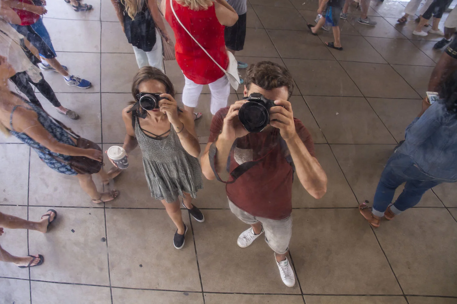 Yours truly! Our reflection under The Bean. Yes, we could have been more creative...
