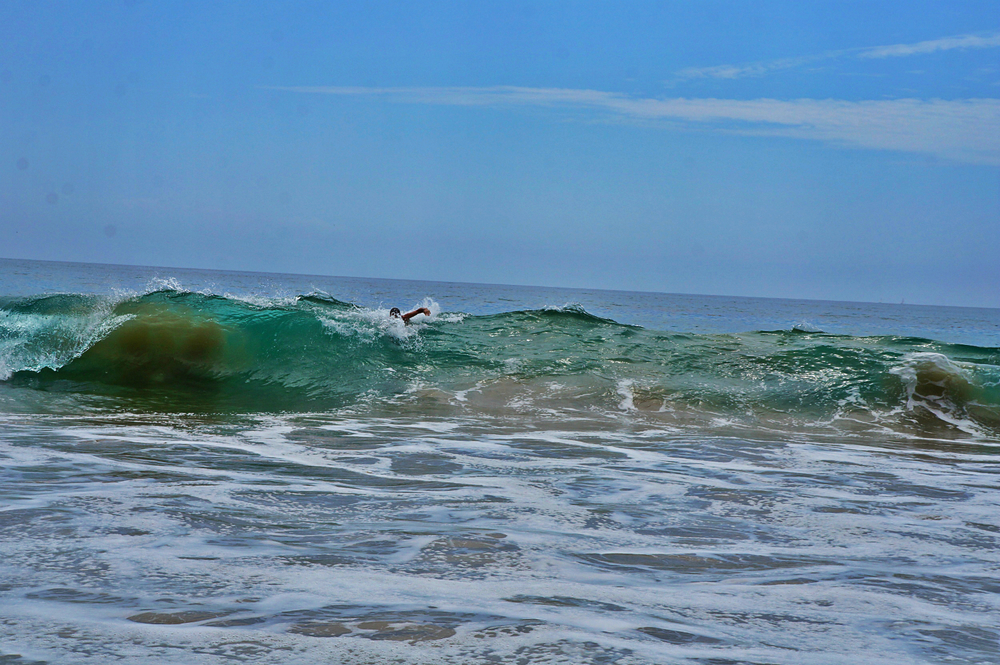  The waves on the beach of Crystal Cove State Park are perfect for body surfing. 