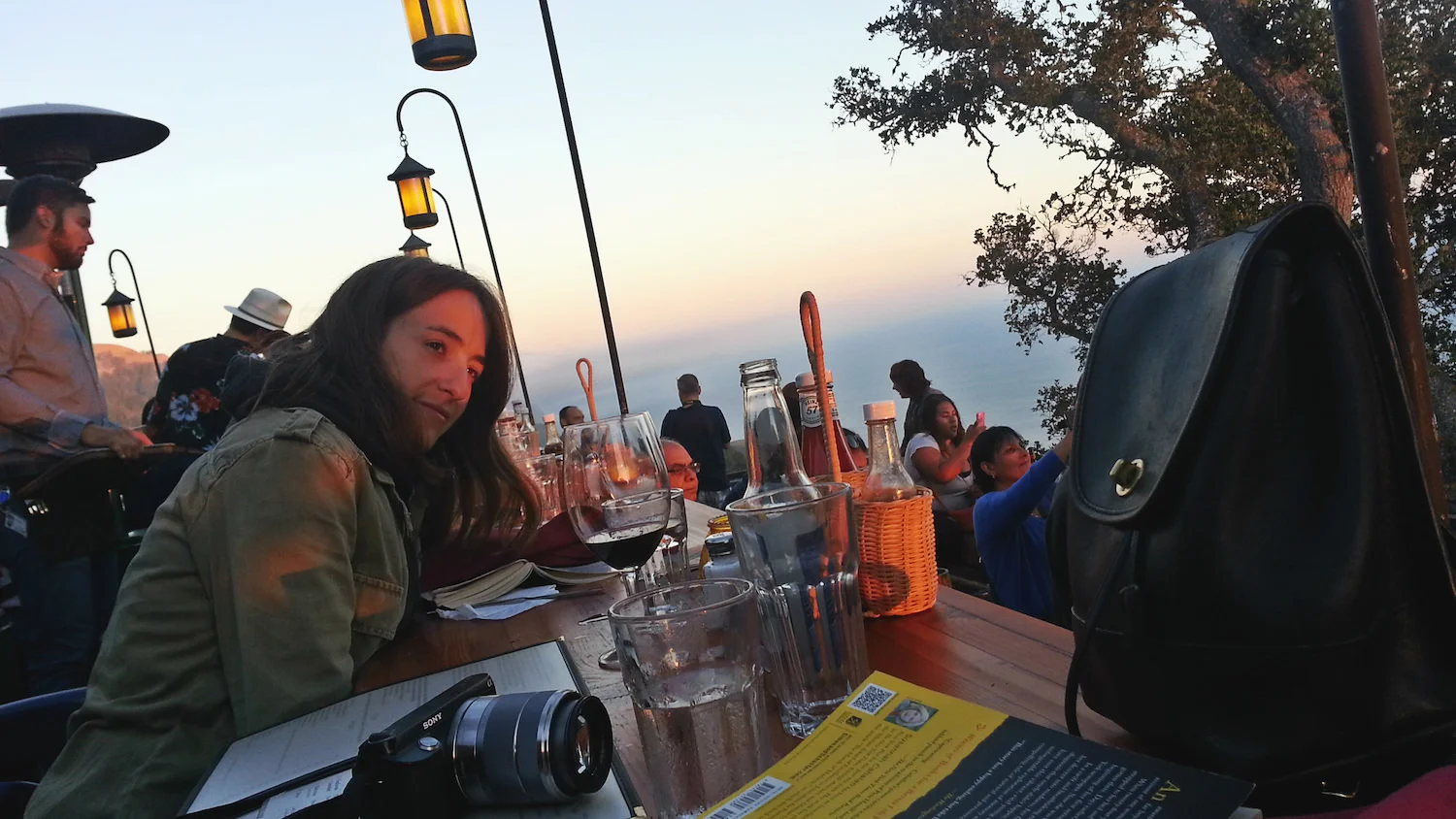 Nepenthe Restaurant is a must. This circular restaurant offers breathtaking views no matter where you're sitting. 