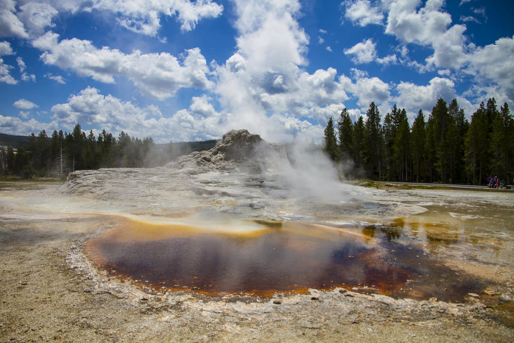  The different colours are a result of the various organisms living in the water. &nbsp;The darker the colour of the water, the cooler the temperature.&nbsp; 