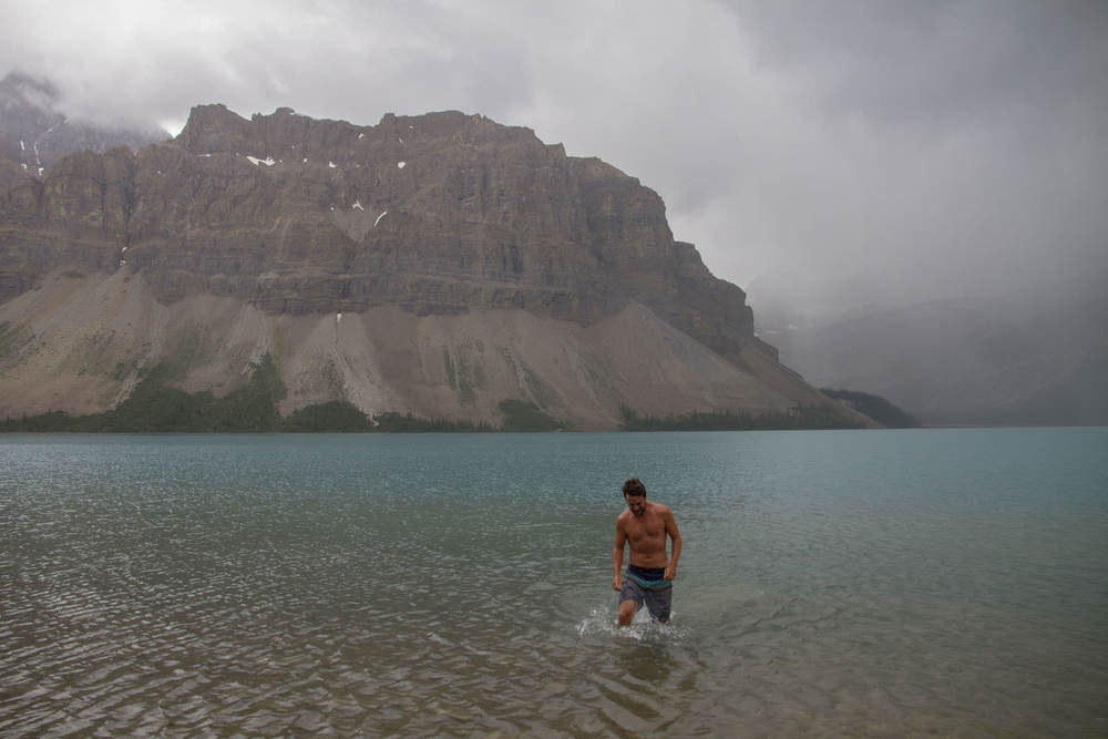  Francois brave enough to take a swim in 4 degrees glacier water. 