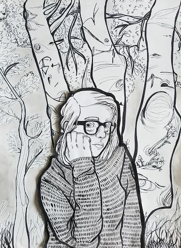 Drawing - Self Portrait Drawing by Sabrina