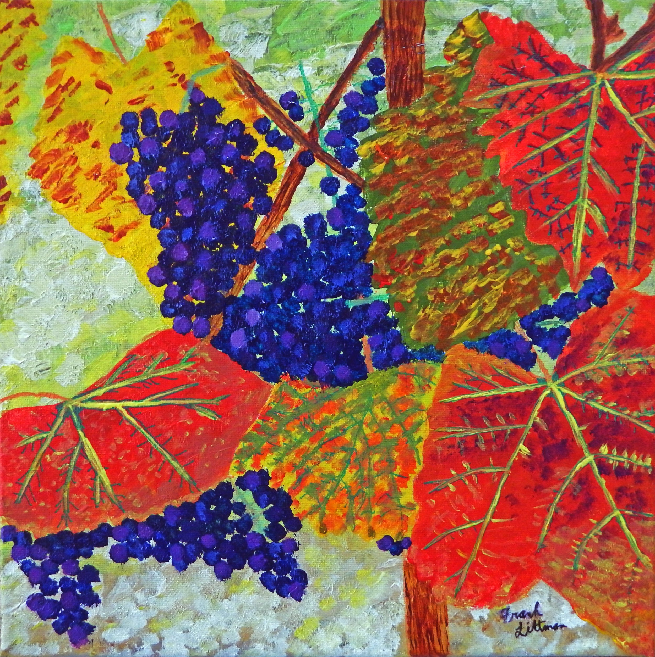 FRALIT006PR - Harvest Grapes - A painting by Frank Littmanc.jpg