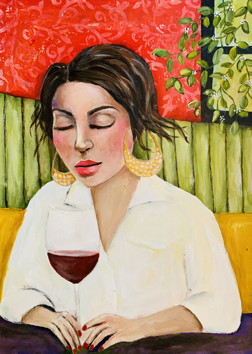 NINCOL001 - A Moment to Wine Down - A painting by Nina Collosi-Martinez.png