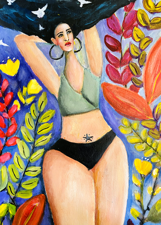 NINCOL006 - She Knows Her Beauty - A painting by Nina Collosi-Martinez.png