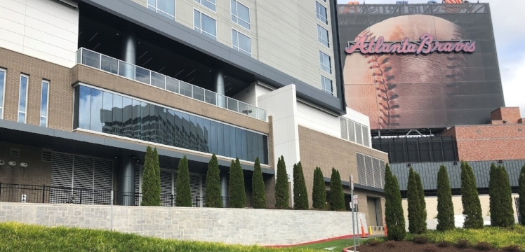 MSE Retaining Wall with Granite Block Facing