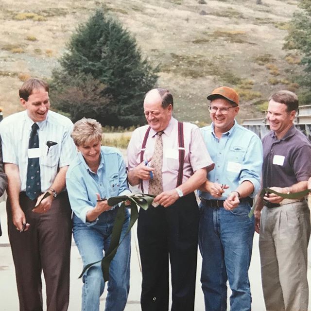 A walk down memory lane... We had a dedication ceremony for our little bridge over the Savage River twenty years ago today, September 17, 1998. I think we should re-stage this photo and see who has aged best &mdash; any of us, or the bridge itself!
_