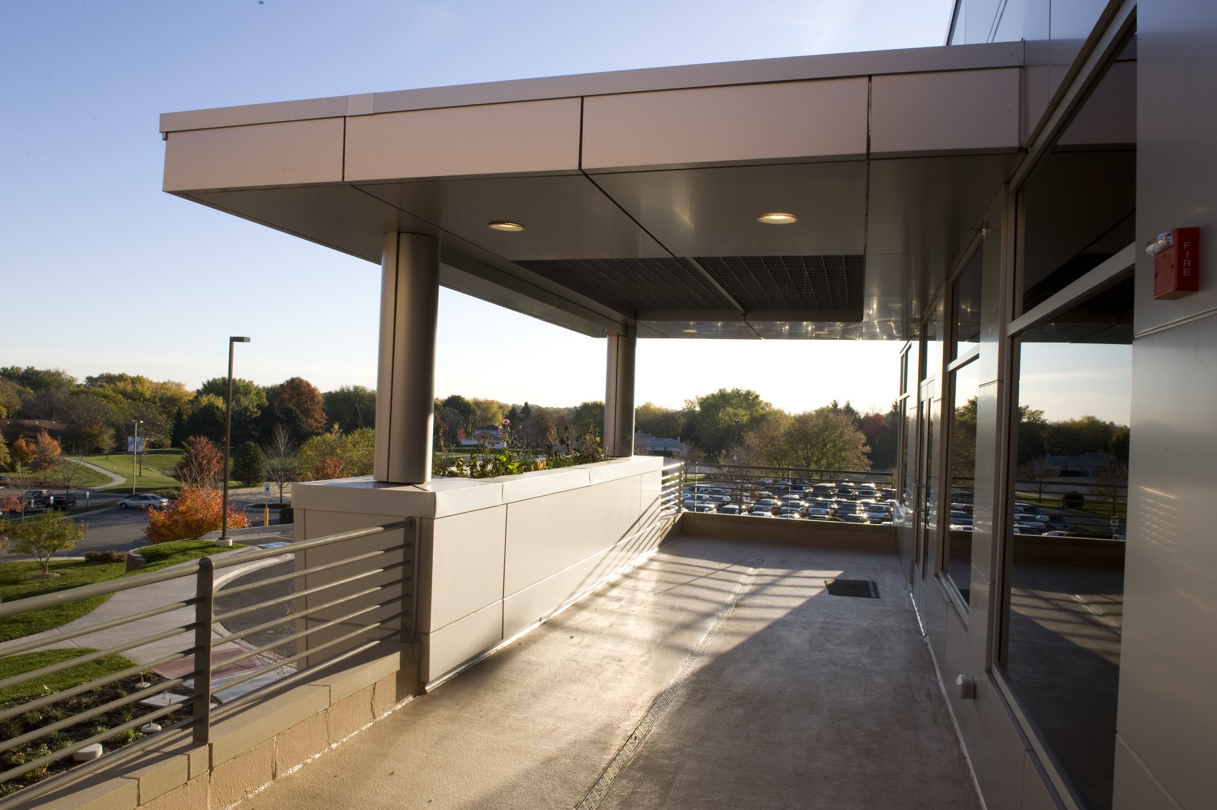 The terrace features both open air and covered areas, and can accommodate infusion treatments.