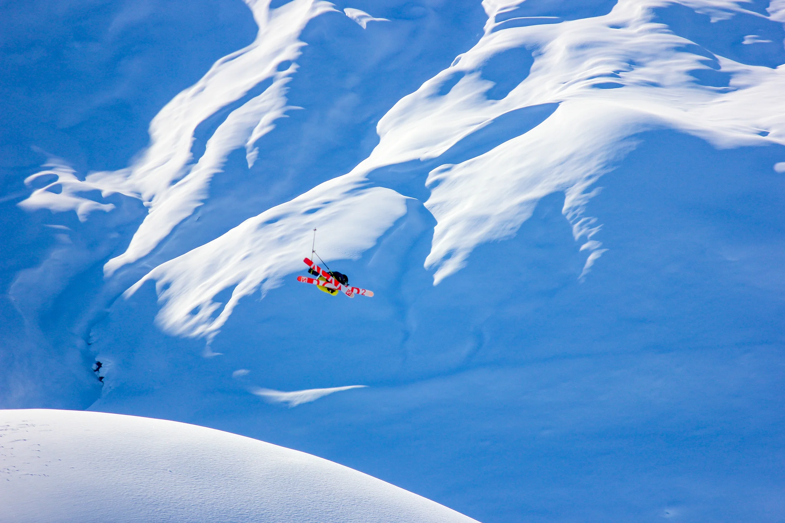 Pro skier Mark Abma filming with H2O Guides April 2015 for Super Proof Inc.'s The Masquerade