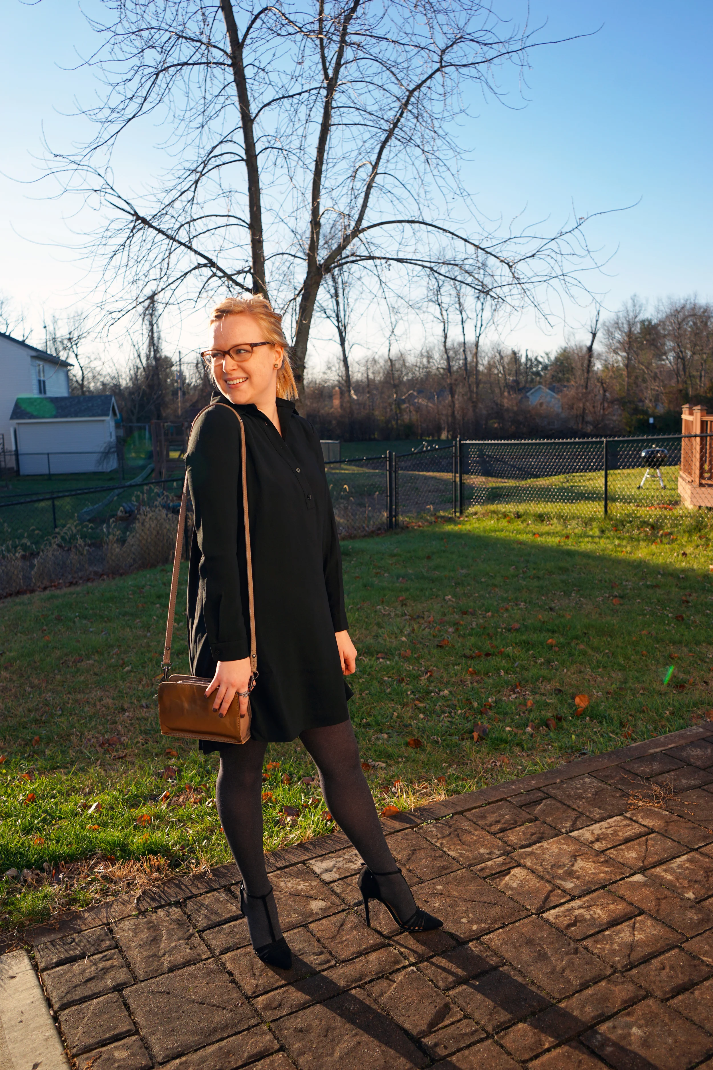 Pleat-back Shirtdress