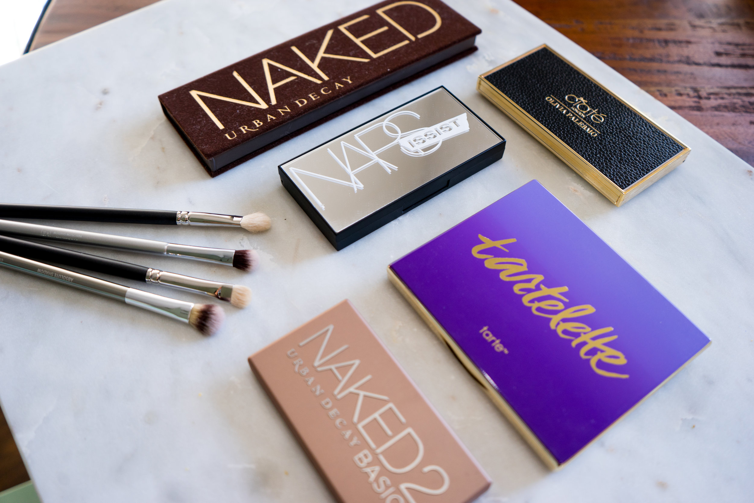 Maggie a la Mode - Urban Decay Naked Palette, Urban Decay Naked2 Basics Palette, Tarte Tartelette Clay Matte Eyeshadow Palette, Ciate London Olivia Palermo Smoky Suedes Palette, NARSissist Hardwired Eye Kit