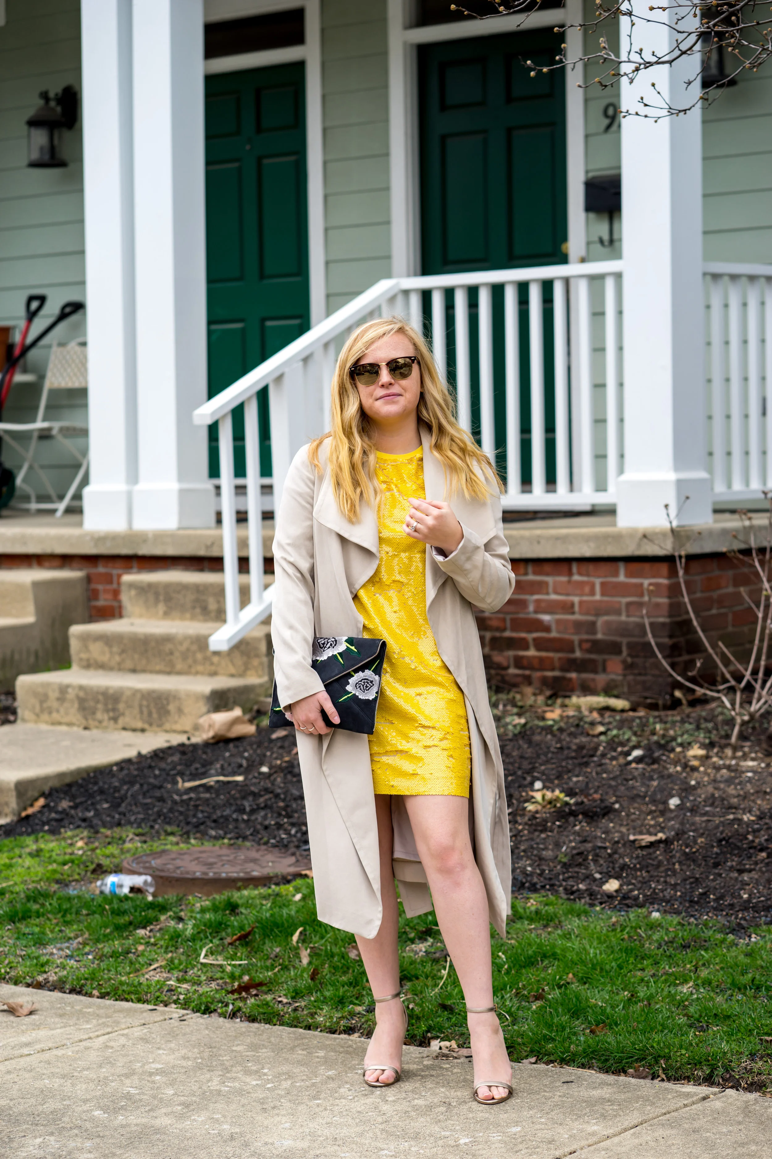 zara yellow sequin top