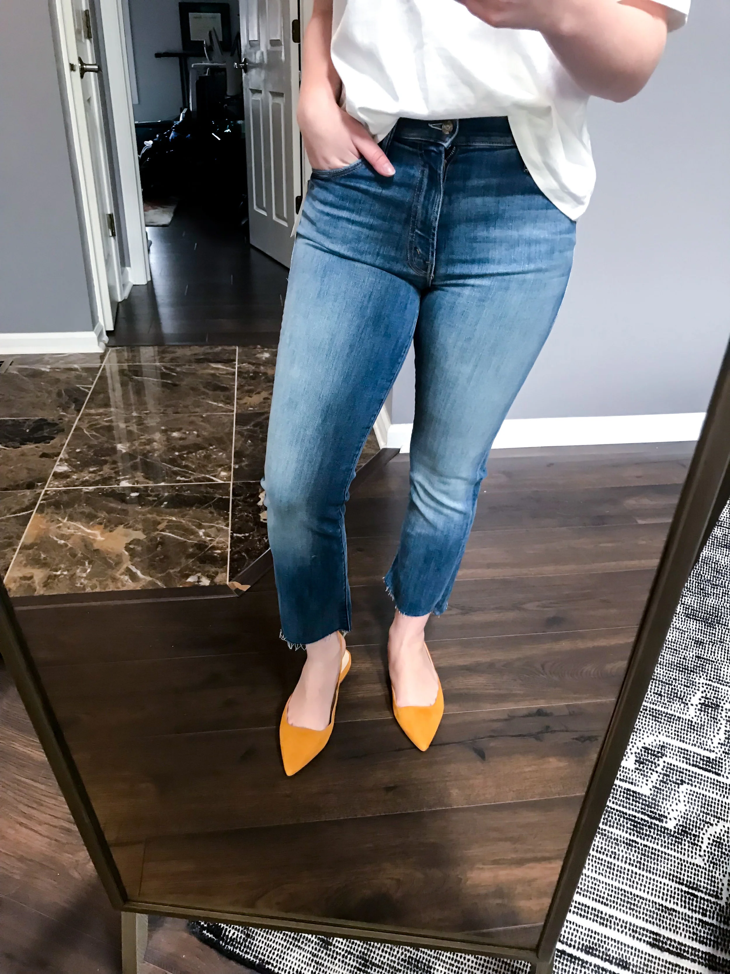 Maggie a la Mode - Recent Home Try-Ons Mother Insider Crop Step Fray Jeans.jpg