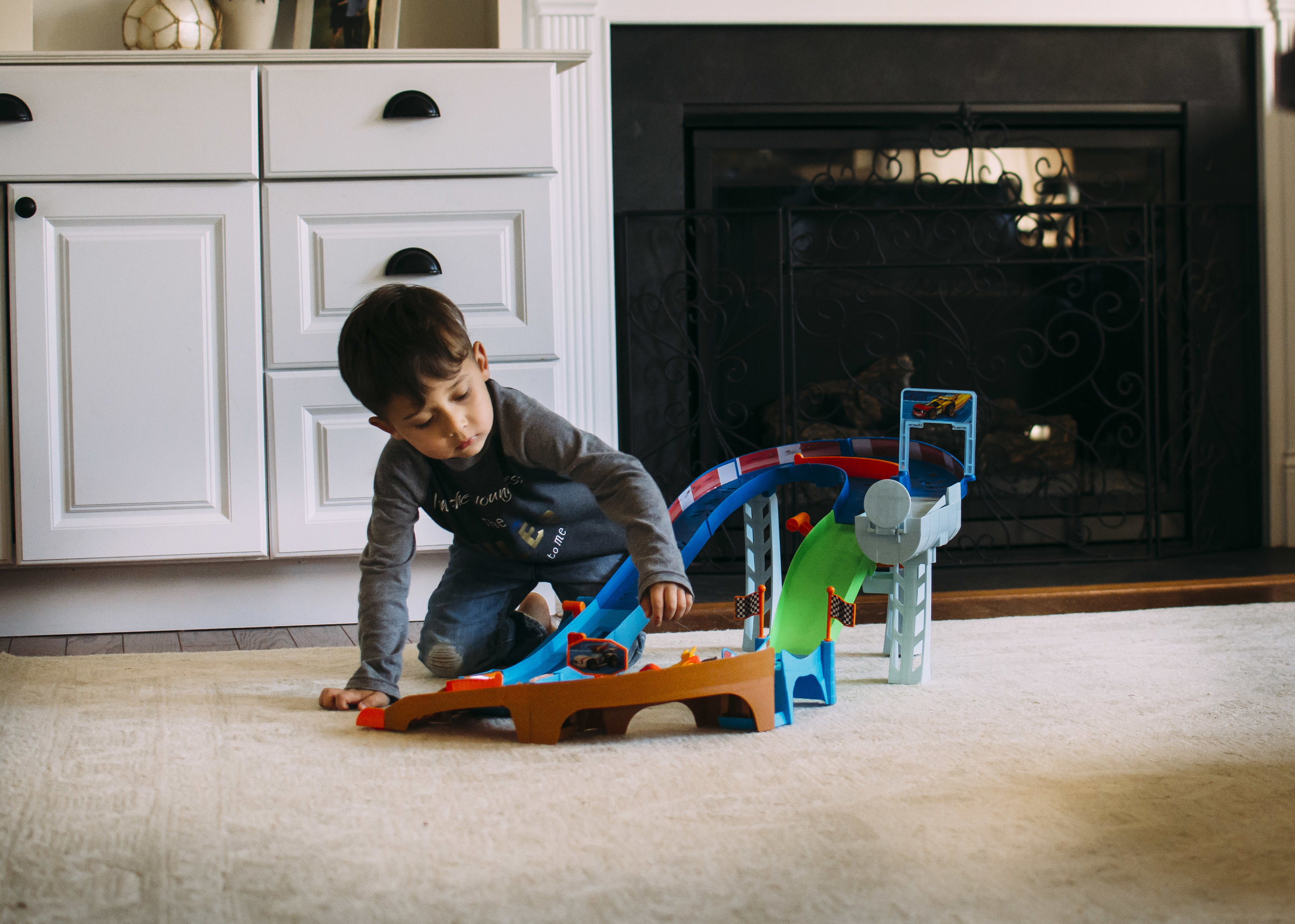 fort mill, sc family photographer playing with cars
