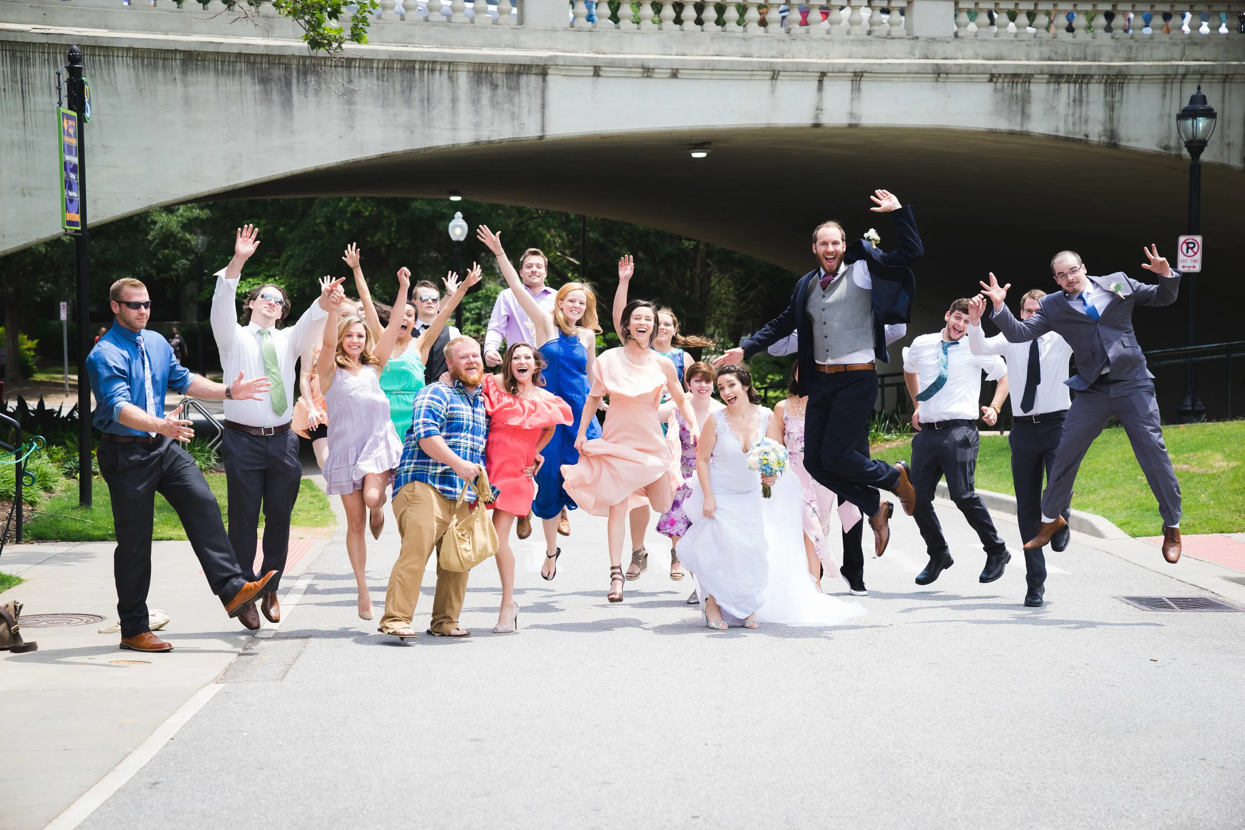 Bridal party, Larkins on the River Downtown Greenville Wedding