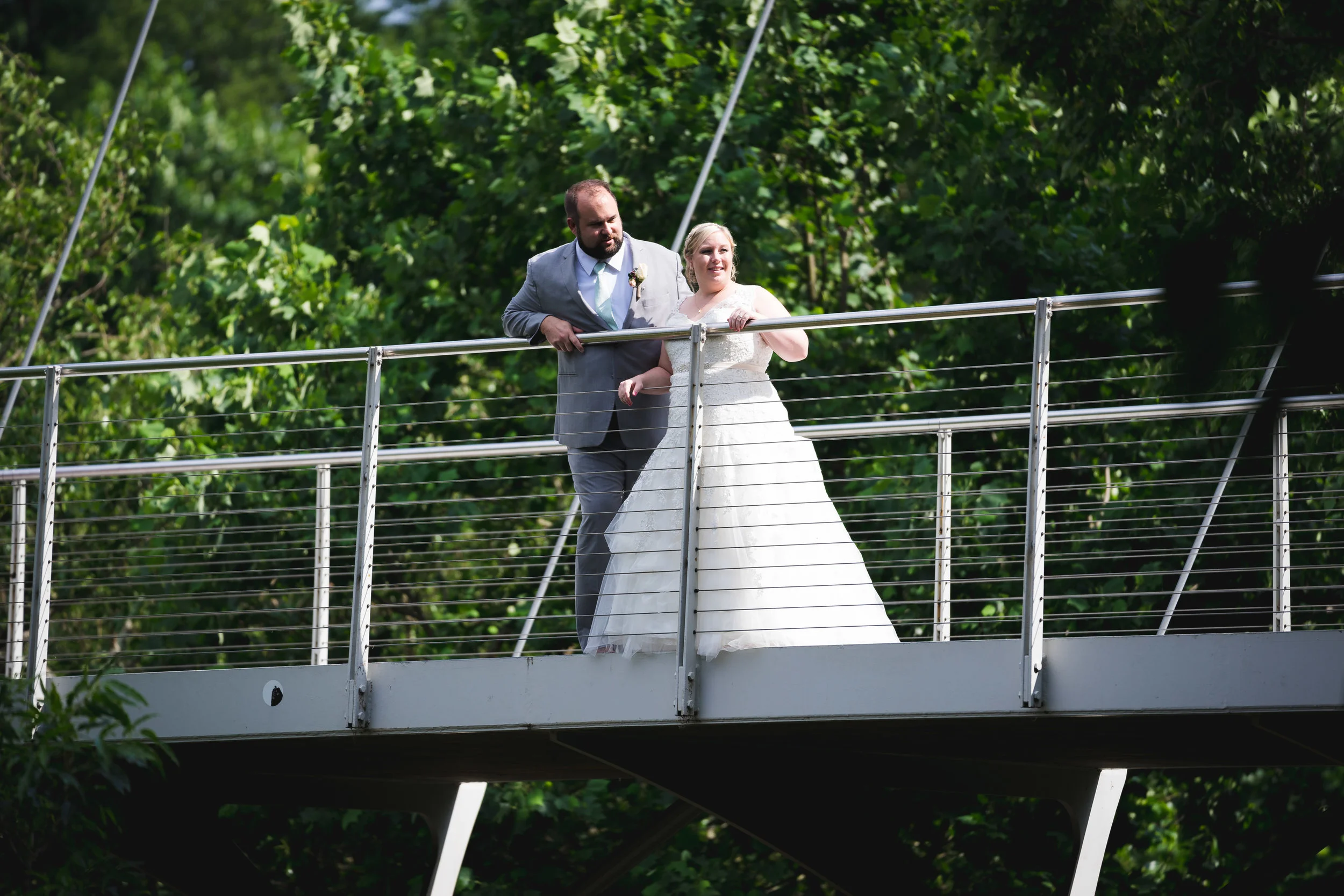 Bride and groom liberty bride | Falls Park in Downtown Greenville, SC