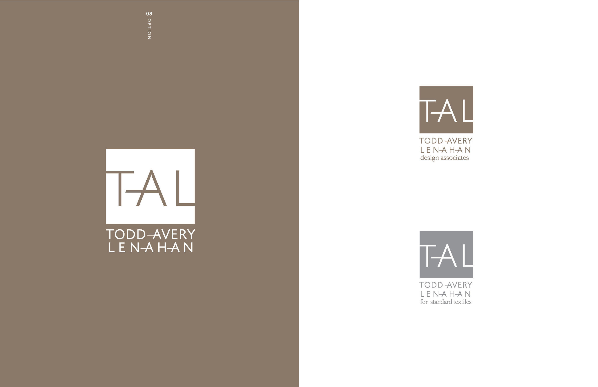 Branding re-design for Todd Avery Lenahan. This is one of seven logo treatments presented in an accordian book while consulting at Slover+Company.