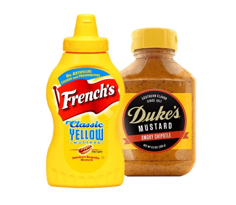 FRENCH'S CLASSIC AMERICAN MUSTARD 226G & DUKE'S SMOKY CHIPOTLE MUSTARD