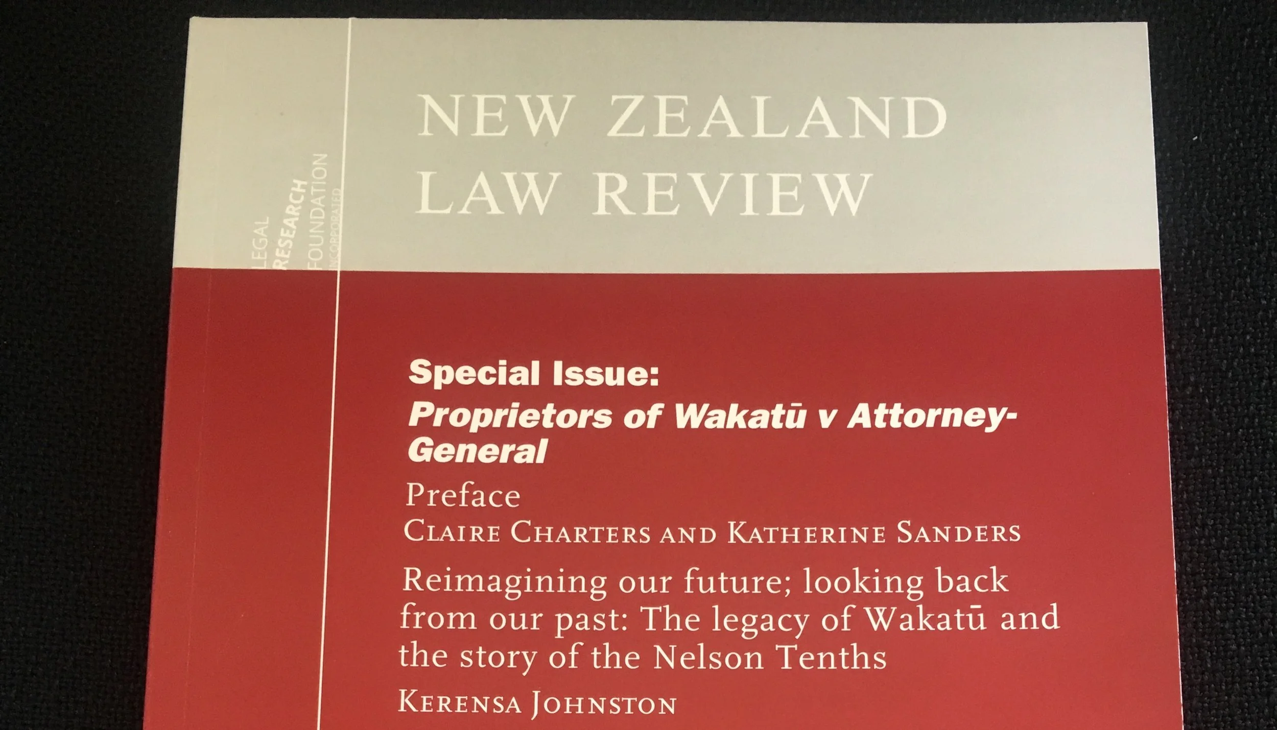 Special issue of the New Zealand Law Review focuses on Supreme Court's decision in relation to Wakatū.