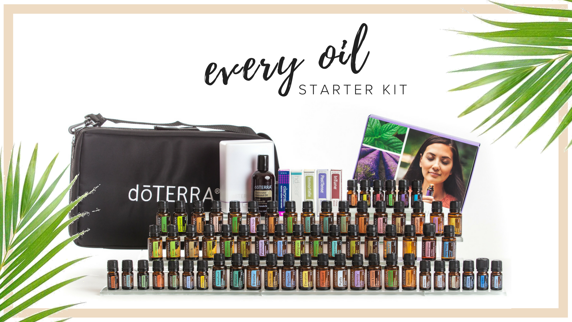 EVERY OIL KIT - $1,825 This kit Contains every single oil that doterra sources, so if you are one of those people who needs to have every single oil so you can hit the ground running and make all the blends you've been reading about, this is the kit for you. You will also receive an 8 hour diffuser and a travel case to hold all your precious oils. Retail Cost $2,433. Wholesale Kit Price $1,825. $600 in Savings plus you're eligible to receive an additional $200 in product credits when you place your 100 pv Loyalty Rewards order the following month and you jump on the Fast track at 20% rebate on loyalty orders. all new memberships include Exclusive aila love welcome gifts, a personal consultation with maile, ongoing education opportunities & a support community.