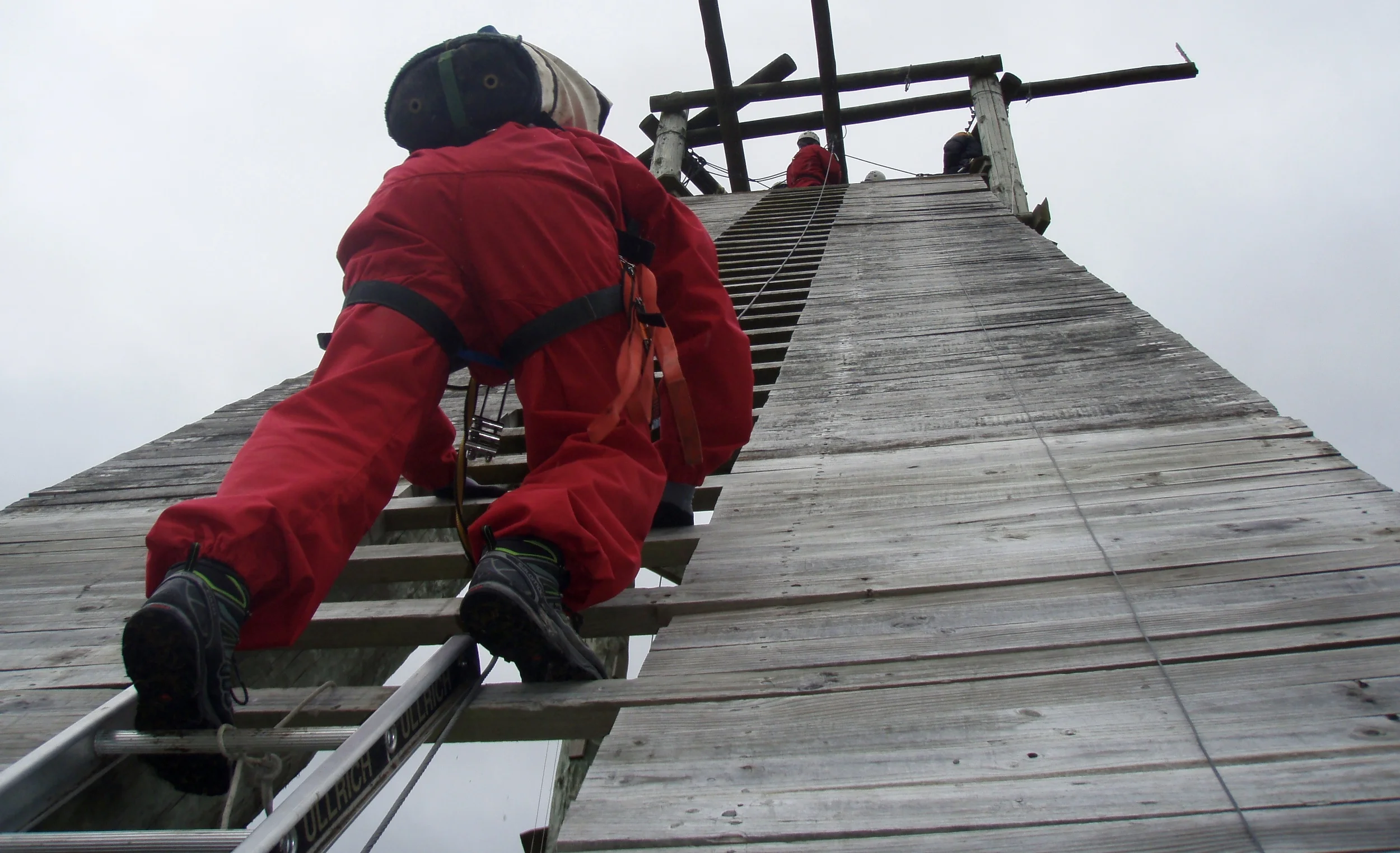 Before the caving come rope skill acquisition on the tower at Whenua-iti Outdoor Education Centre