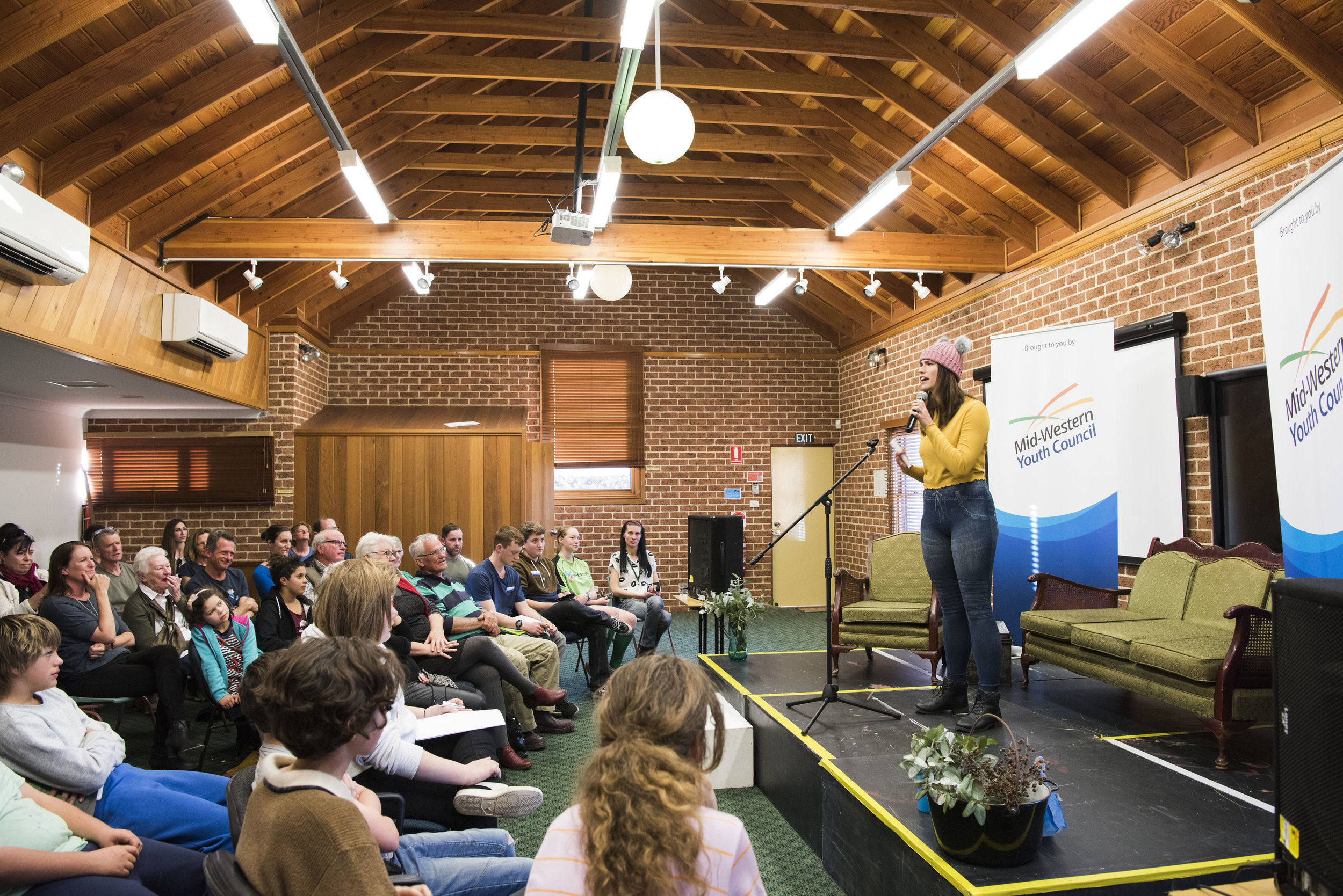 Tyrolin competing at the Australian Poetry Slam Mudgee heat