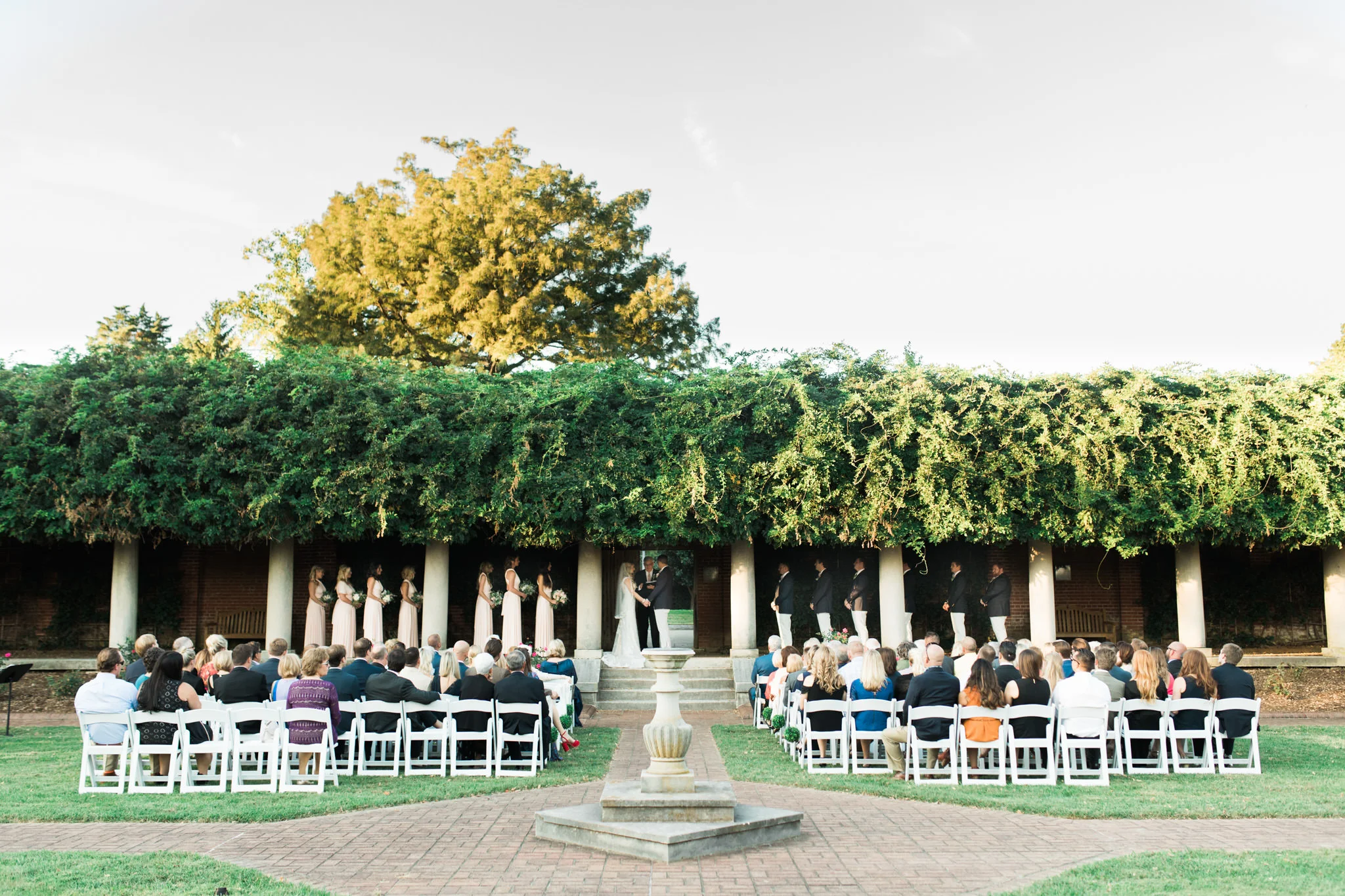 Outdoor wedding ceremony at Gardencourt Louisville