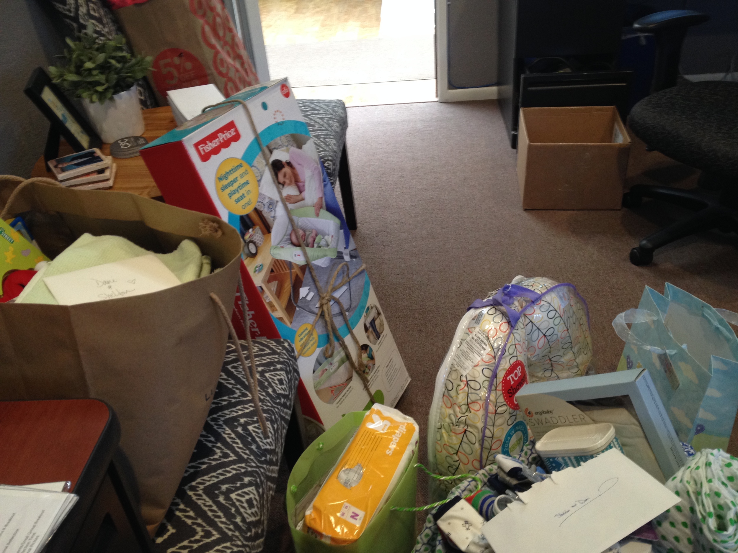 My office as it started to fill up with baby stuff for the baby boy we were expecting.