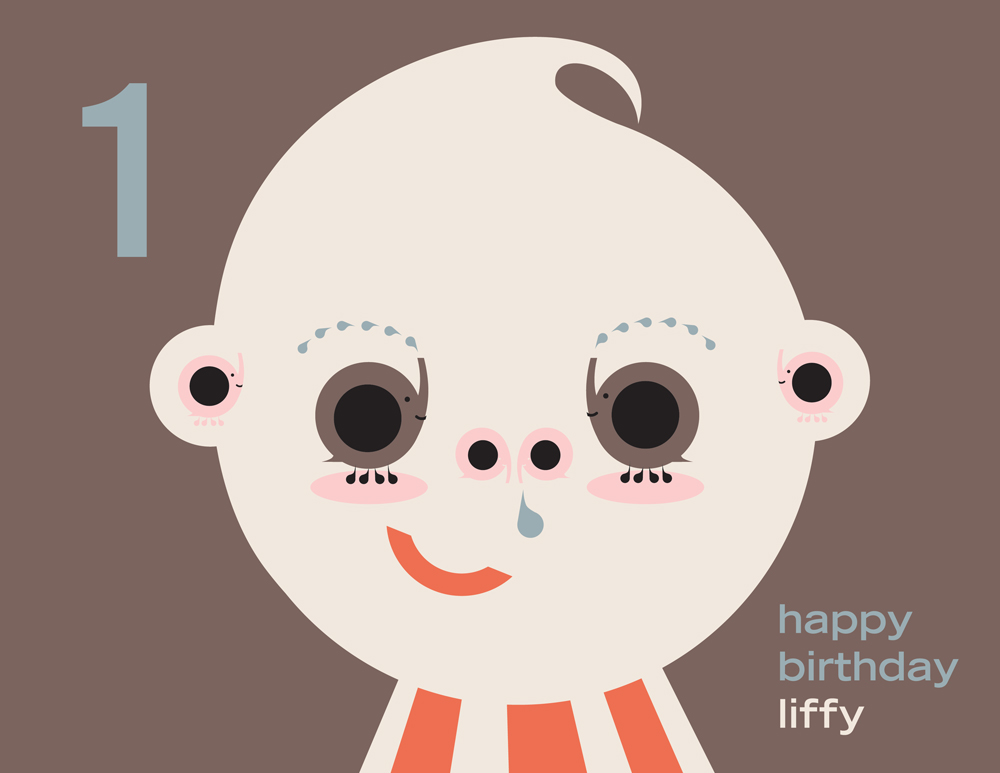announcement - liffy's first birthday