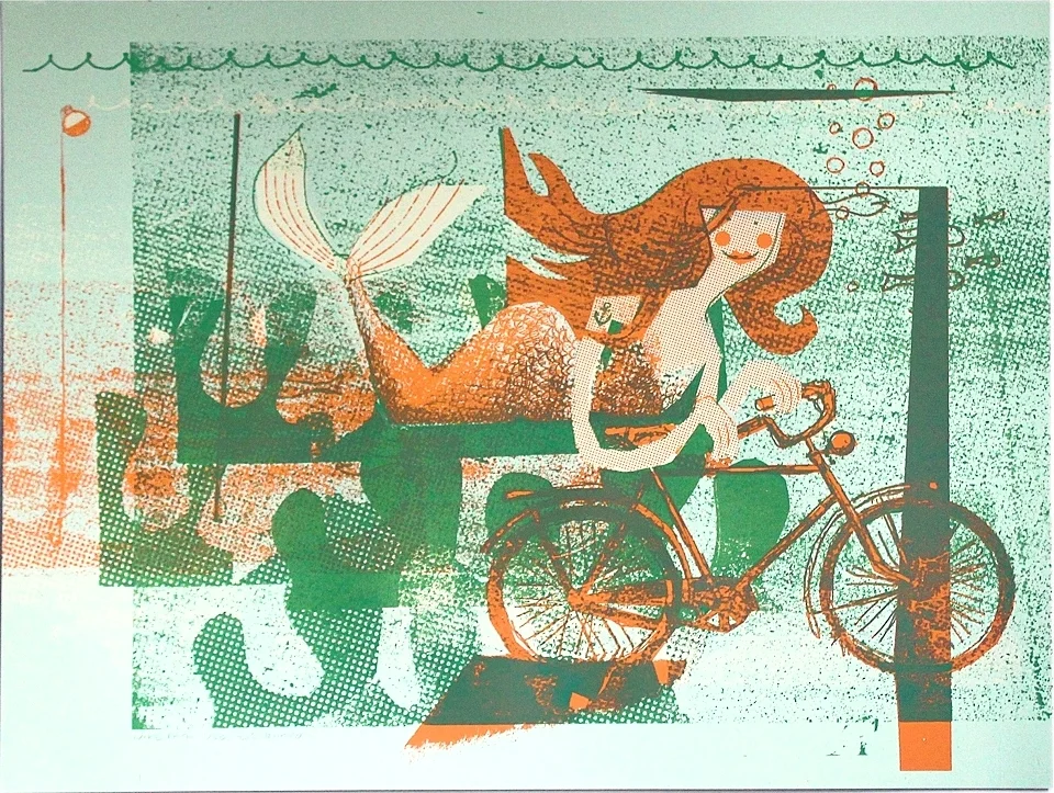 silkscreen poster - artcrank mpls - "lake path"