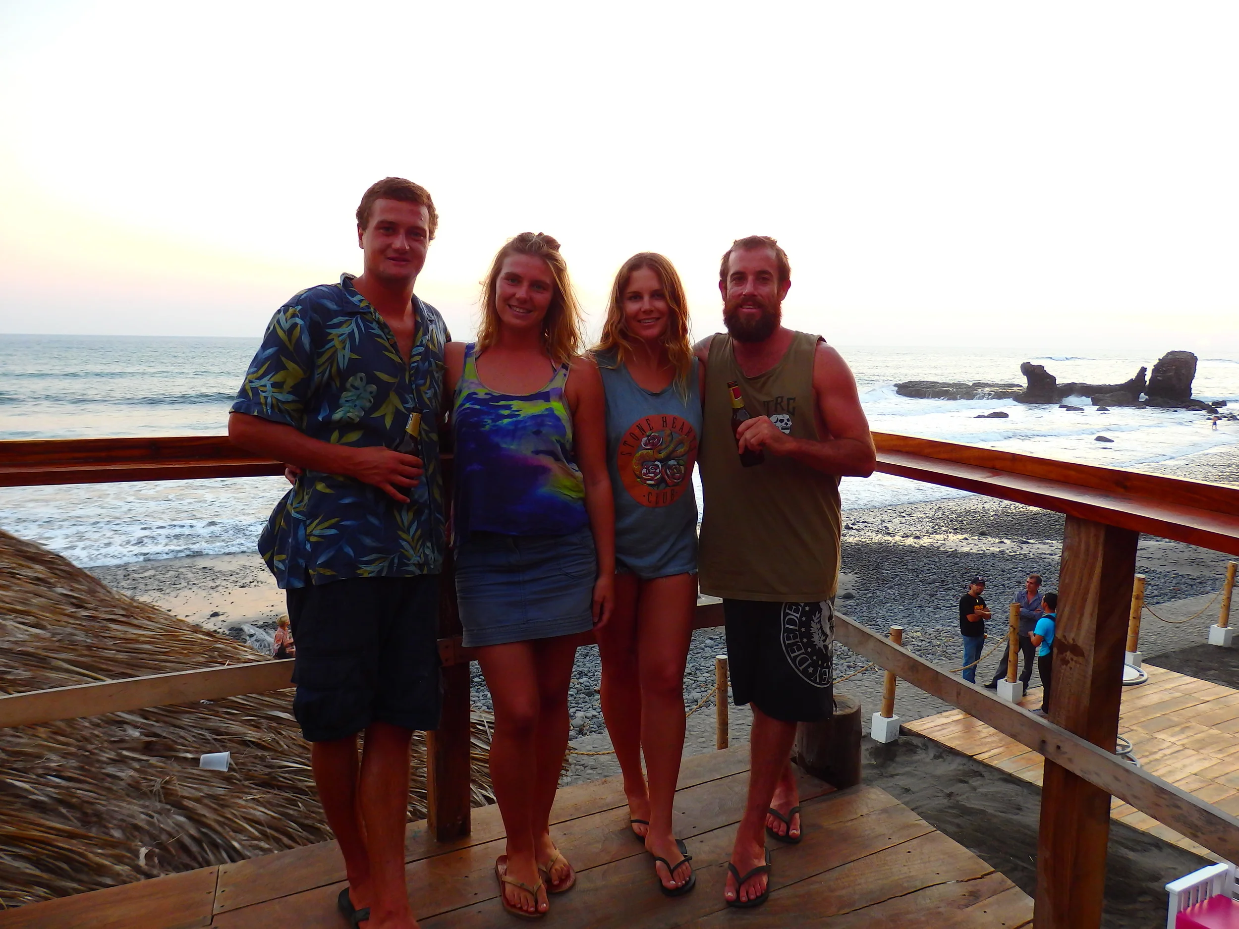  Sunset drinks with Tommy and Ems. El Tunco, El Salvador 