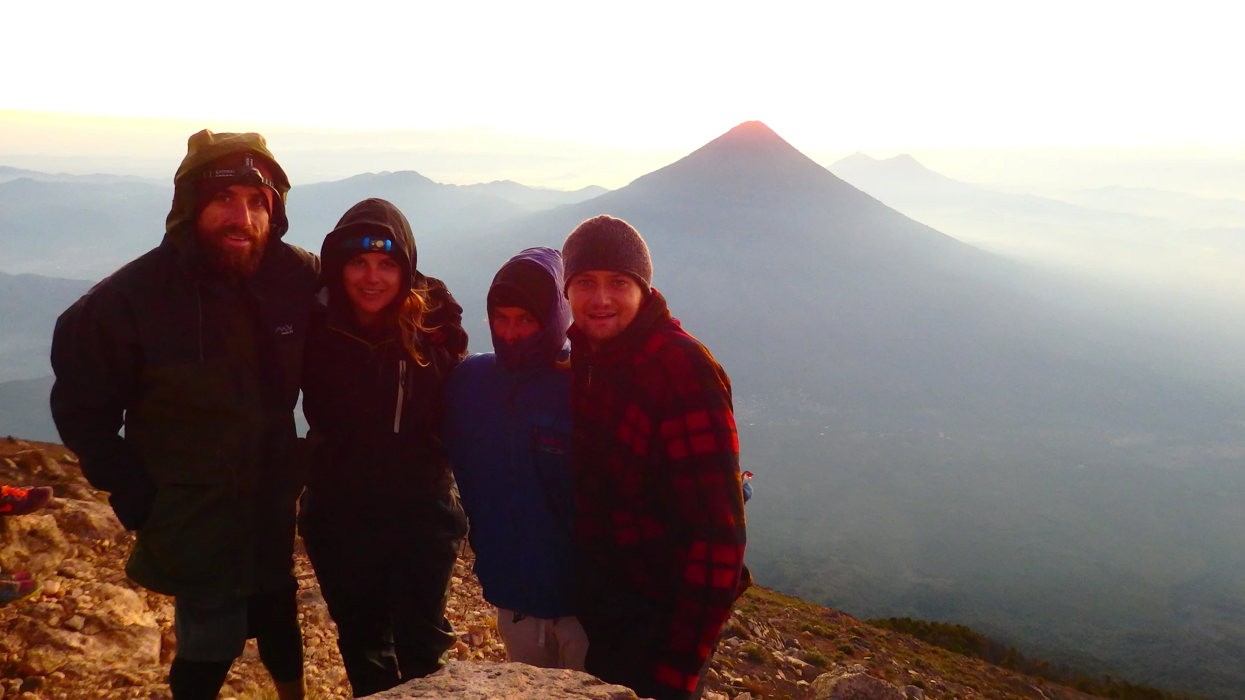  Freezing sunrise at Acatanago summit 
