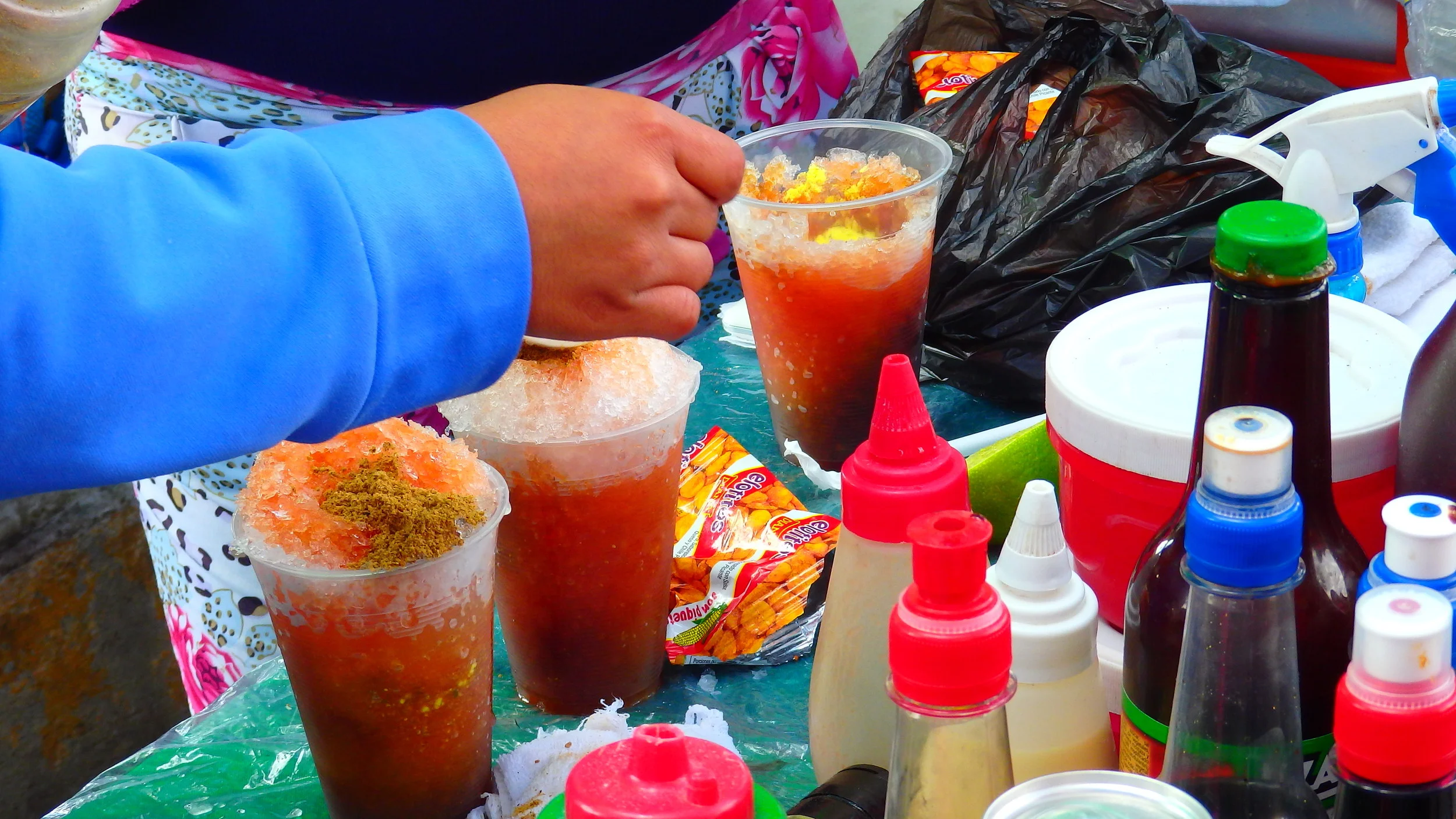  A random concoction of spices, tomato juice, chips and other weird ingredients!&nbsp; 