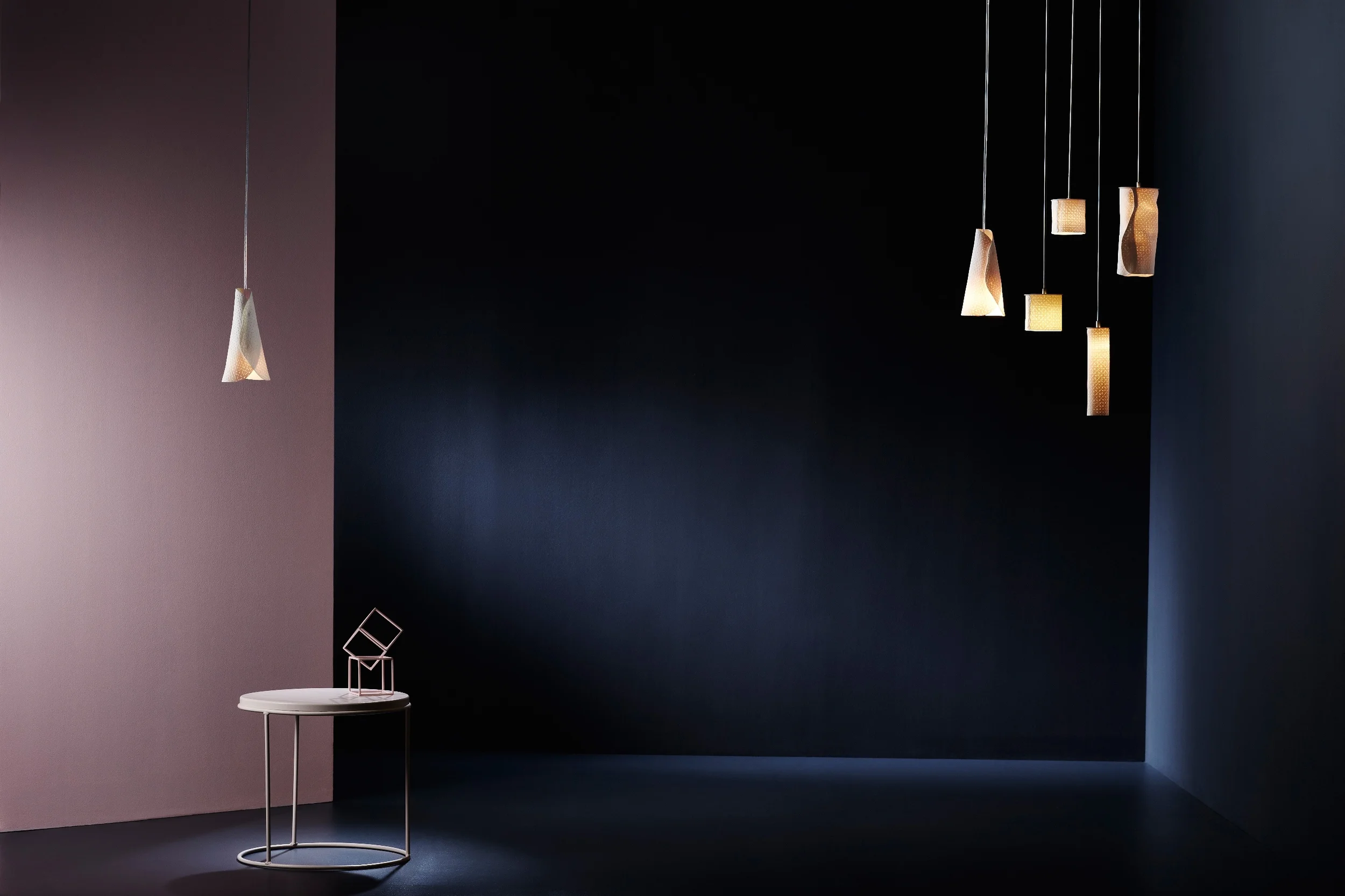 Stippled Porcelain pendant range