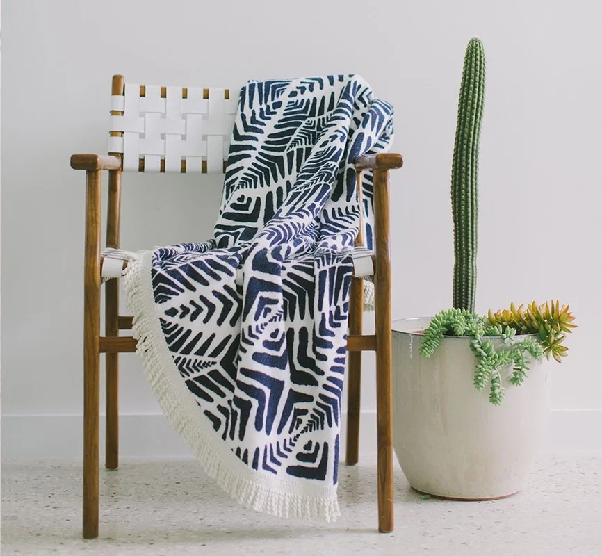 The Paridis - oui oui it is French for Paradise - dreamy navy blue zebra-inspired print with silky cream tassel.