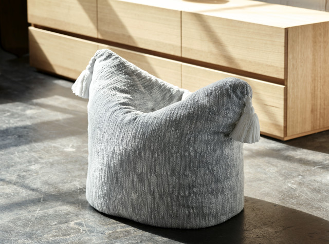 Pony ottoman in charcoal, $59.95