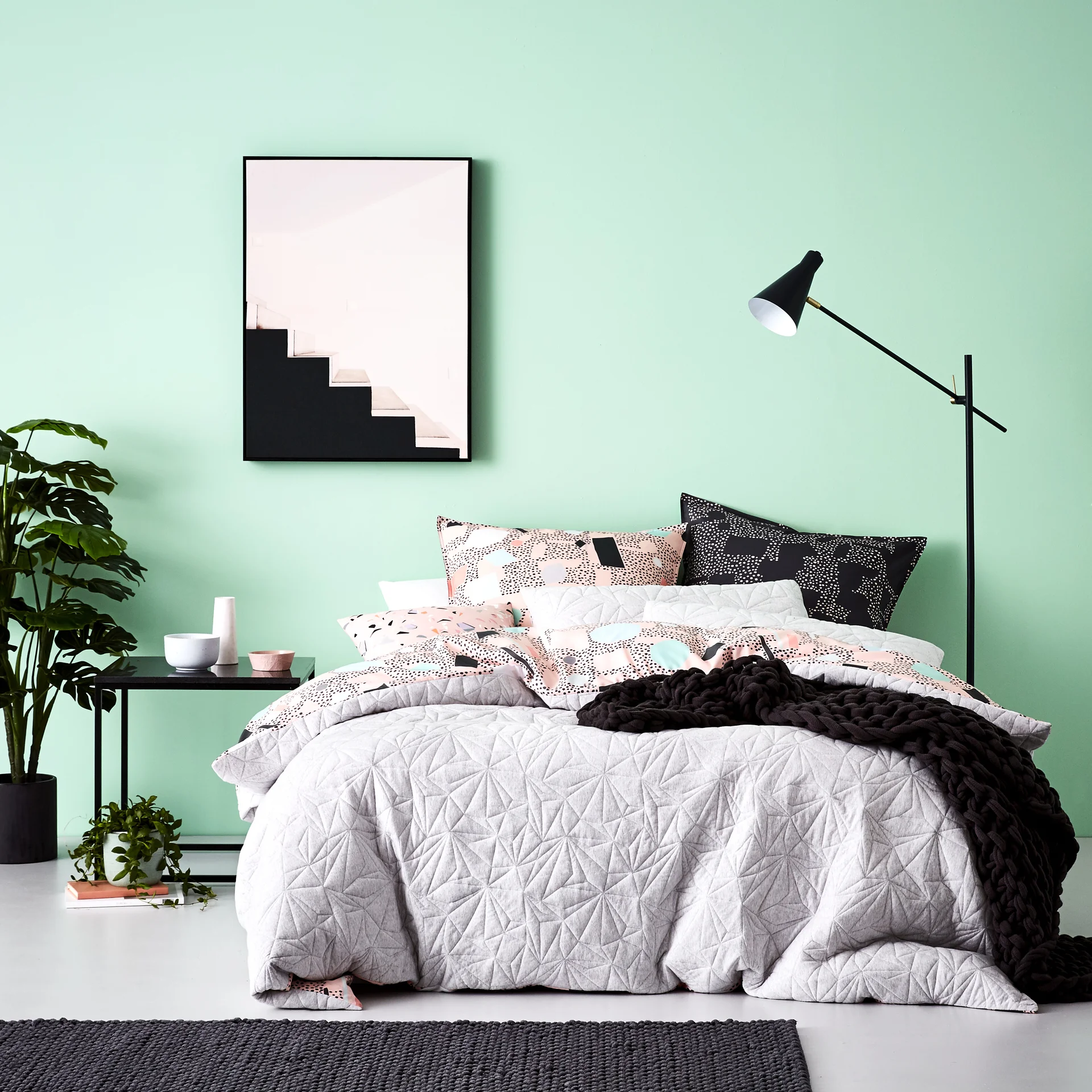 Rebecca Judd Loves Home Republic ‘Rio’ Quilted Jersey Quilt Cover QB $249.95 | KB $269.95 | Pillowcase Pair $69.95