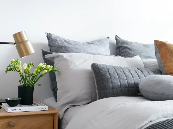 Styled and Photographed by DOT + POP - Fog 100% flax linen bedding set