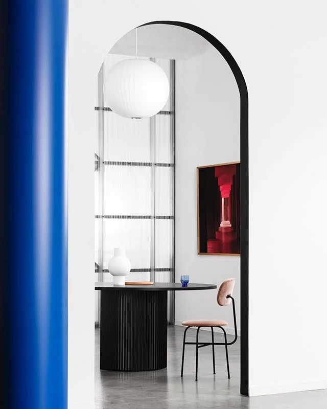 We&rsquo;ve died and gone to table heaven.. The Ridge Dining Table is the latest addition to the Ridge Collection from @beeline_design and we are in love - make sure you swipe across to see the stunning colour options and be blown away by this stunning campaign imagery 🖤
AD/Styling @beksheppard 
Photography @gemmola 
Style Assist @alexandravidler