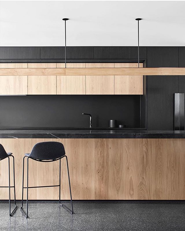 Timber &amp; Black Kitchen by @mckimm so sleek 🖤 #project346
Styling @beaandcostyle Assist @aboutkp 
Photography @davekulesza @michaeloulton