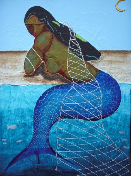  “Caribbean &nbsp;Mermaid” 30 x 40 Acrylic on Canvas &nbsp; SOLD  