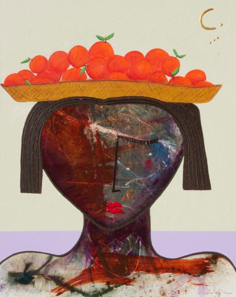  “Girl with Tangelos“ &nbsp;48 x 60 Acrylic on Canvas 