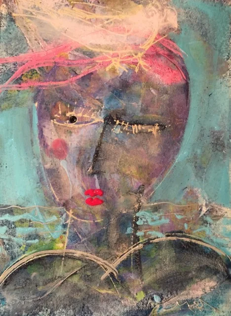 21 1/2 x 30 1/2 size “BIMINI SERIES 1", Dry pigments, Acrylic on Arches 300lb watercolor paper