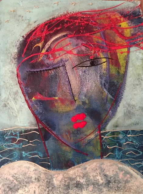 "BIMINI SERIES 2" 22 1/2 x 30 1/2 Dry pigments, Acrylic on Arches 300lb watercolor paper