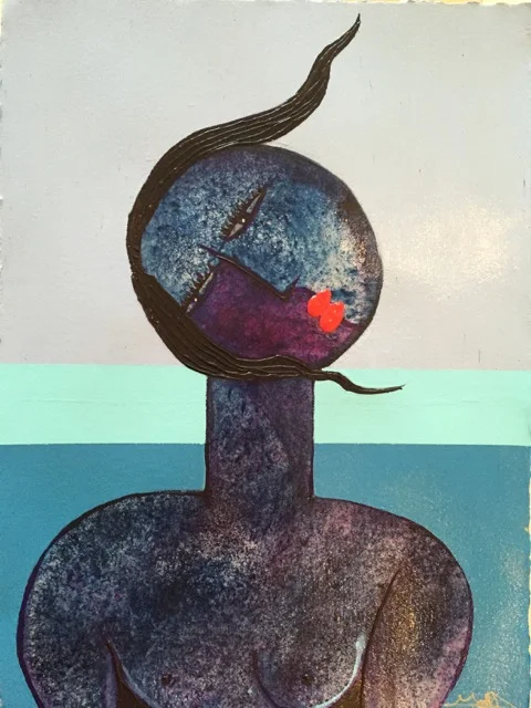 "BIMINI SERIES 5" 22 1/2 x 30 1/2 Dry pigments, Acrylic on Arches 300lb watercolor paper