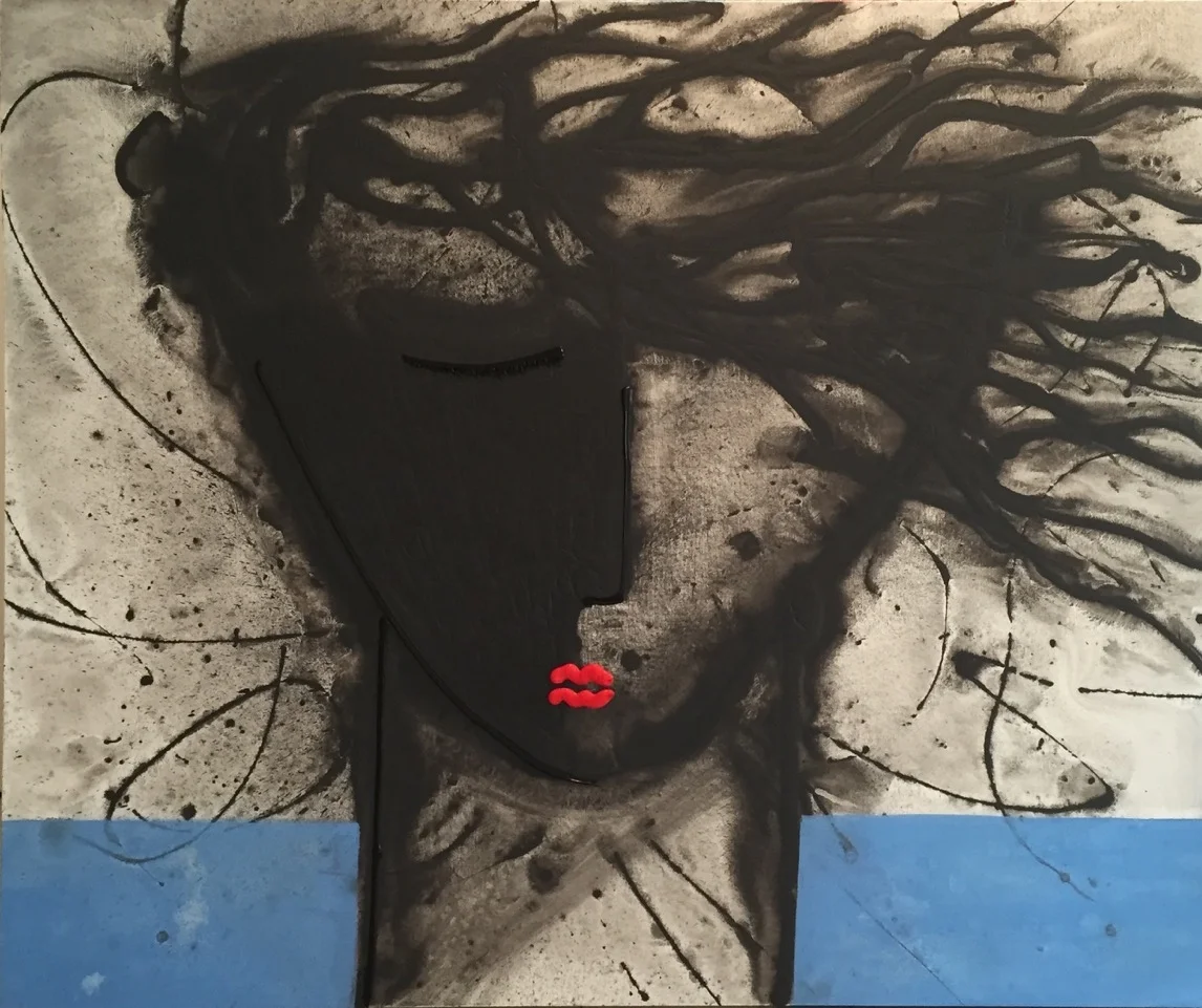 Noir Series Face #8 72 x 60 Acrylic on Canvas SOLD