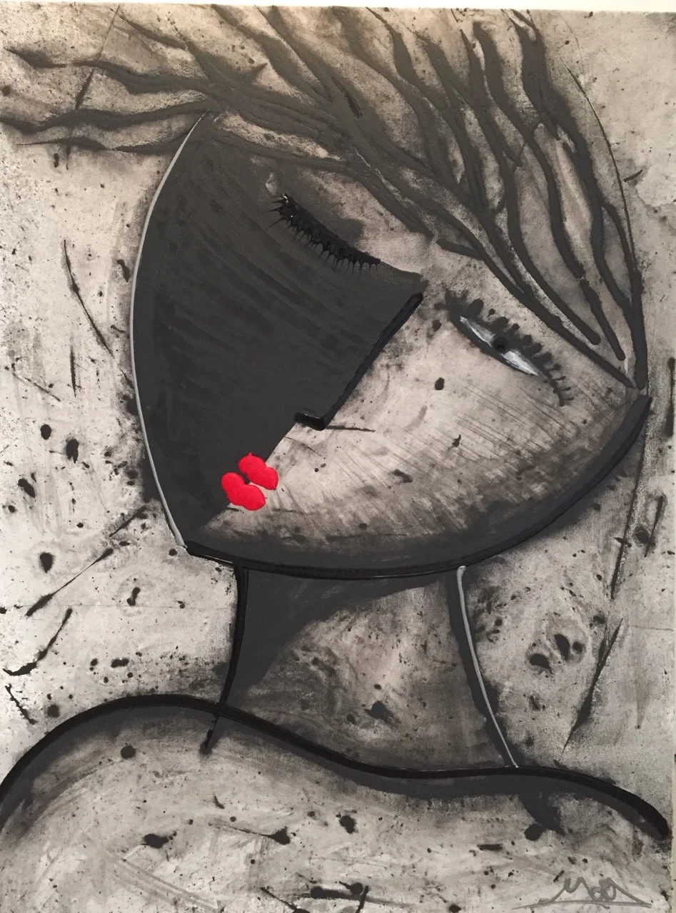 Noir Series Face #6 30 x 40 Acrylic on Canvas SOLD
